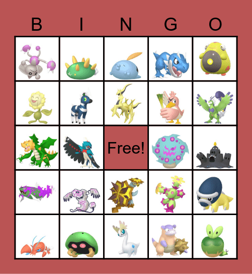 2023 shiny bingo Card