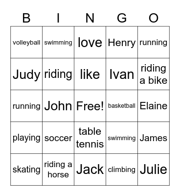HFC VOCABULARY BINGO 5.4 Bingo Card
