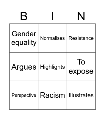 Social Justice Bingo Card