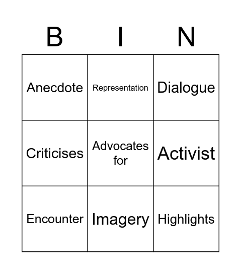 Social Justice 2 Bingo Card