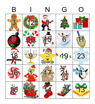 Holiday Bingo Card