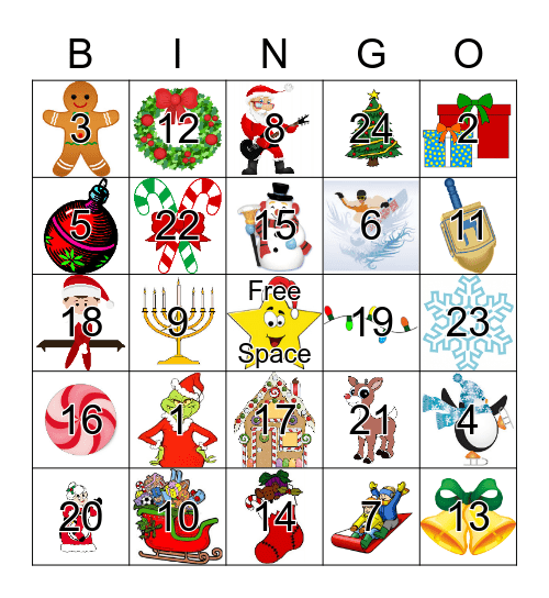 Holiday Bingo Card