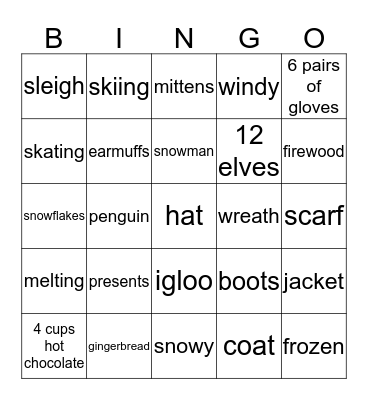 winter rounding Bingo Card