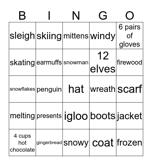 winter rounding Bingo Card