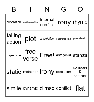 Reading Bingo Card