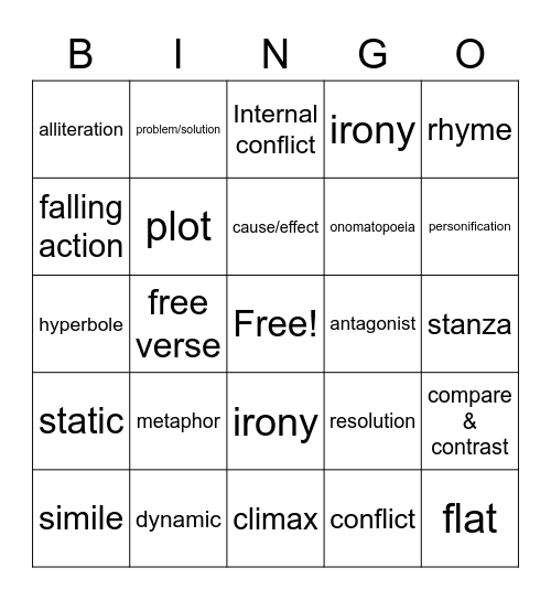 Reading Bingo Card