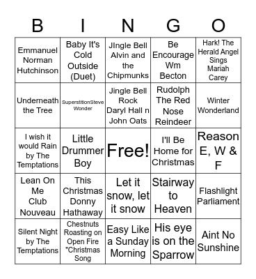 UBC Music Bingo Card