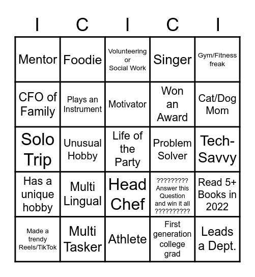 IWD Bingo Card