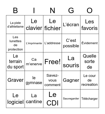 FRENCH 3 CH 4 Bingo Card