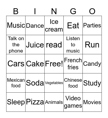 Me gusta Bingo Card