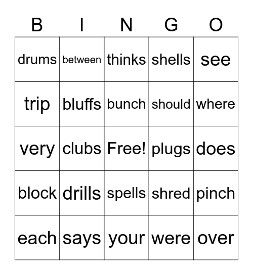 Phonics BINGO! Bingo Card