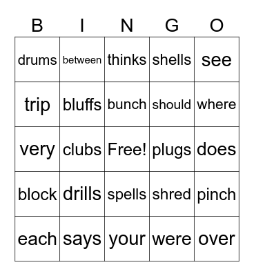 Phonics BINGO! Bingo Card