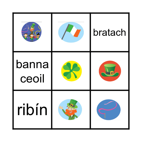 Lá Fhéile Pádraig Bingo Card