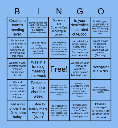 200,000th CS Celebration Bingo! Bingo Card