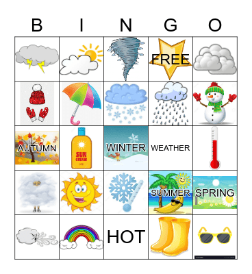 WEATHER Bingo Card