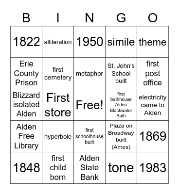 ALDEN Bingo Card