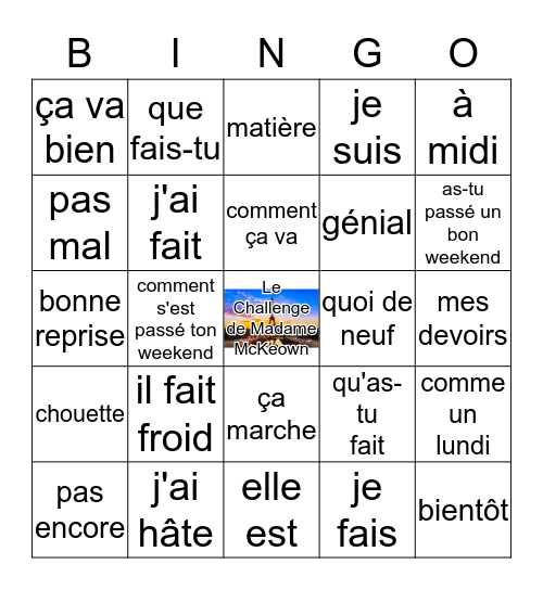 Les Phrases Pratiques-Francais 7 Bingo Card