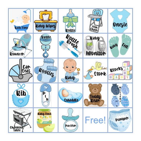 Baby Boy Bingo Card