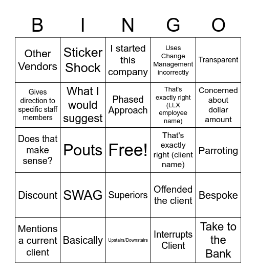 Bigmouth Bingo Card