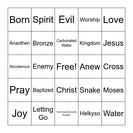 Amen Card Bingo Card