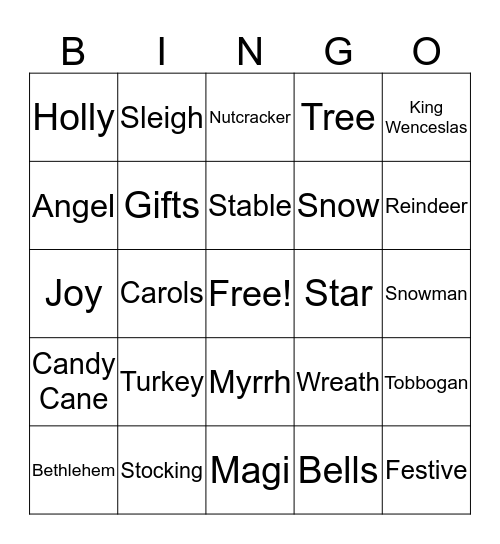 Christmas Bingo Card