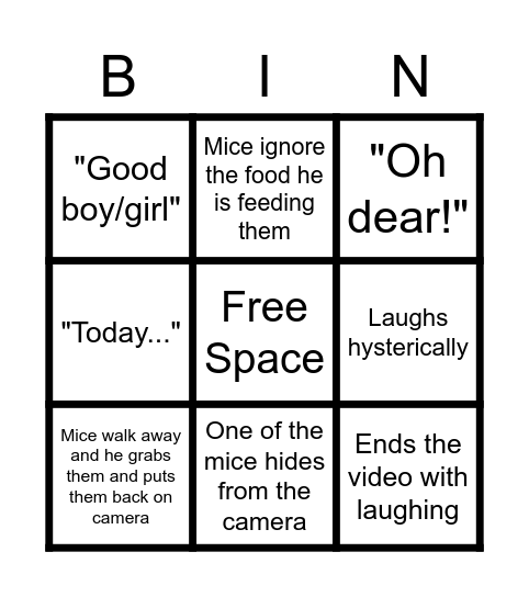 MR Jingles bingo Card