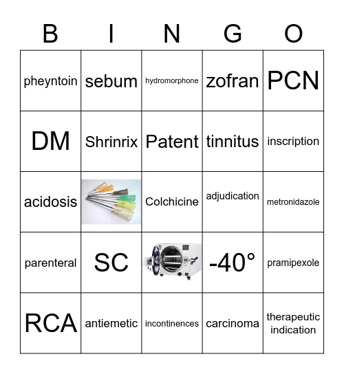 Pharmacy fun Bingo Card