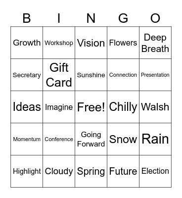 EOCA March Gathering Bingo Card