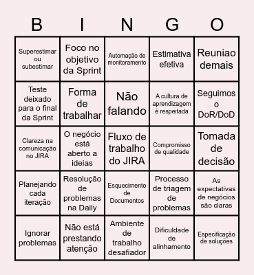 Retrospective Bingo Card