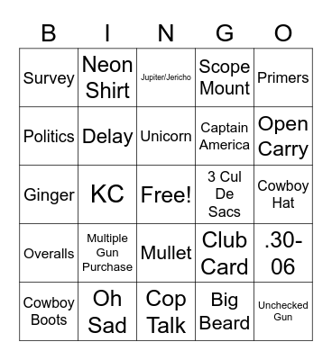 DEUCE'S WILD Bingo Card