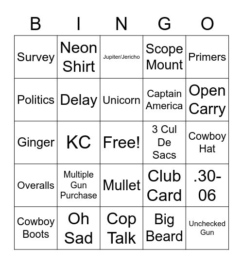 DEUCE'S WILD Bingo Card