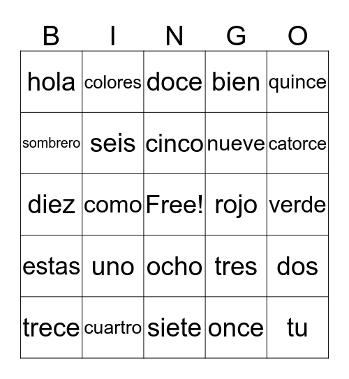 Loteria Bingo Card