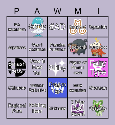 Pokémon Surprise Trade Bingo Card