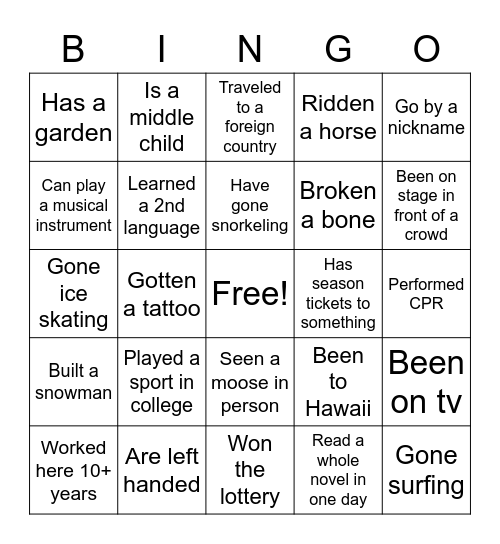 Bingo Card