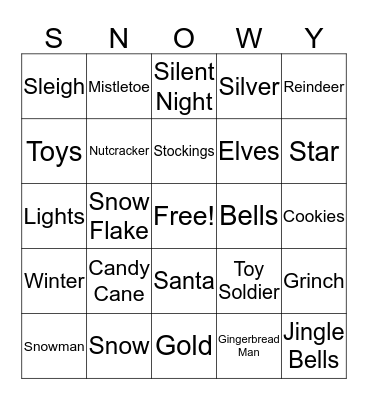 Holiday Bingo Card