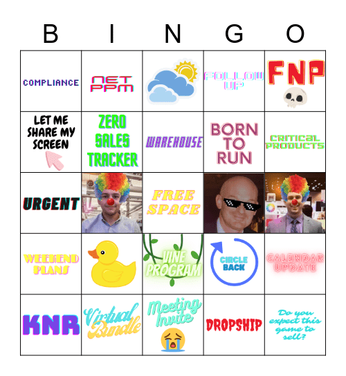 Amazon Bingo Card