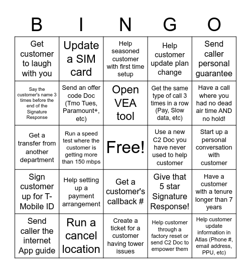 Spar10's Bingo! Bingo Card