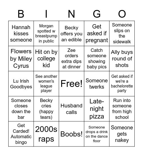 Soccer Mom Bingo Babyyy Bingo Card