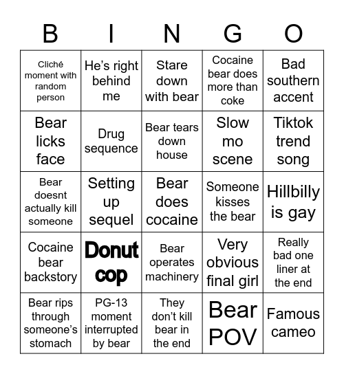 Bear Time!!! Bingo Card