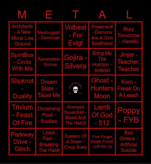 MetalSoc Bingo Card