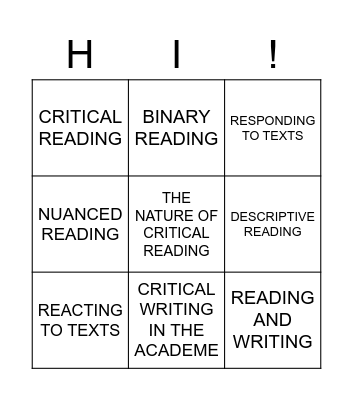 CRWT Bingo Card