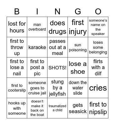 SPRING BREAKKKK Bingo Card