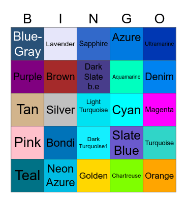 Color Bingo I Bingo Card