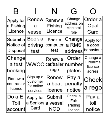Digital Bingo Card