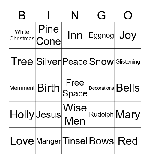 Christmas Bingo Card