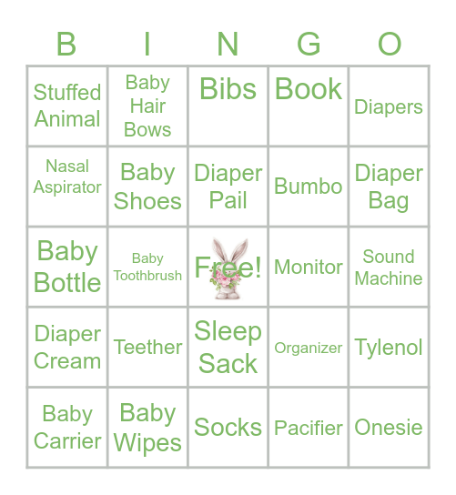 BABY MAGGIE'S GIFT BINGO Card