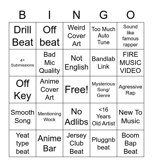 MARC300 SUBMISSIONS BINGO Card