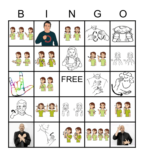 ASL BINGO: Emotions + Feelings Bingo Card