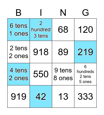 Place Value Bingo! Bingo Card