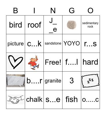 Rocks and Soils Bingo Card